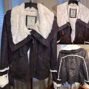 Faux Shearling Trim Jacket